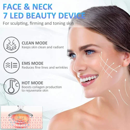 GlowLift Neck & Face LED Massager – 7 Color Light Therapy